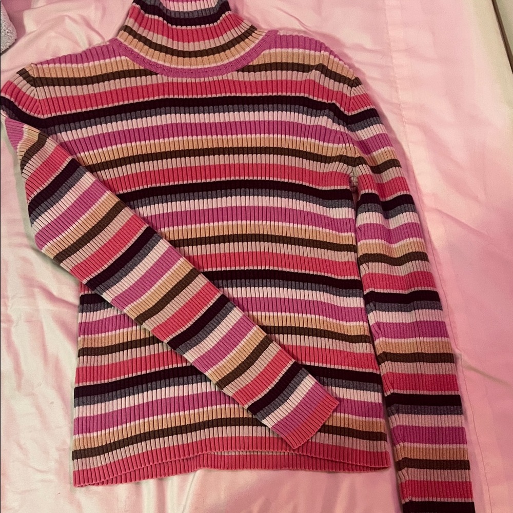 Old Navy Multicolor Striped Turtleneck Sweater